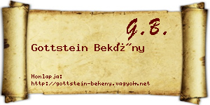 Gottstein Bekény névjegykártya